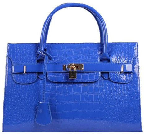 Crocodile Style Embossed Handbag